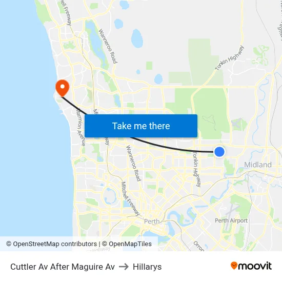 Cuttler Av After Maguire Av to Hillarys map