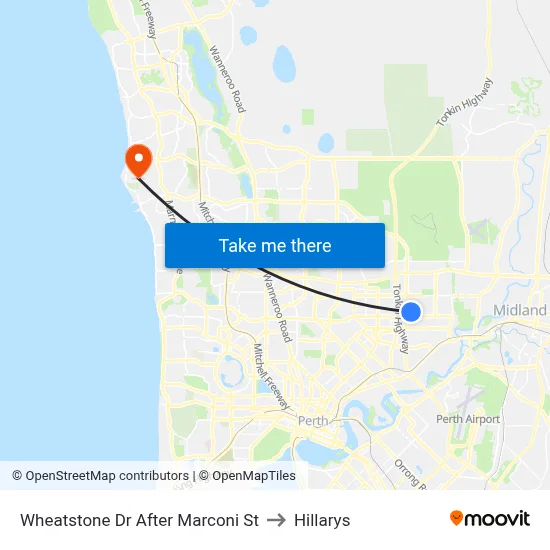 Wheatstone Dr After Marconi St to Hillarys map