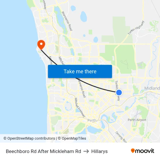 Beechboro Rd After Mickleham Rd to Hillarys map