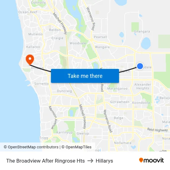 The Broadview   After Ringrose Hts to Hillarys map