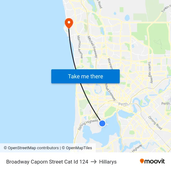 Broadway   Caporn Street Cat Id 124 to Hillarys map