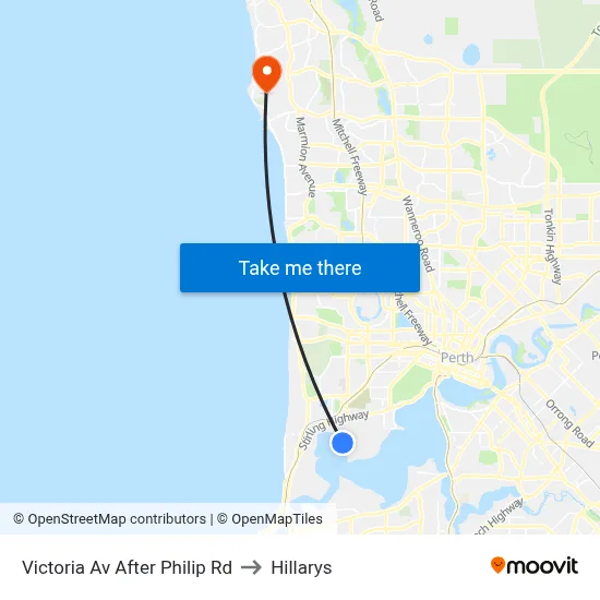 Victoria Av After Philip Rd to Hillarys map