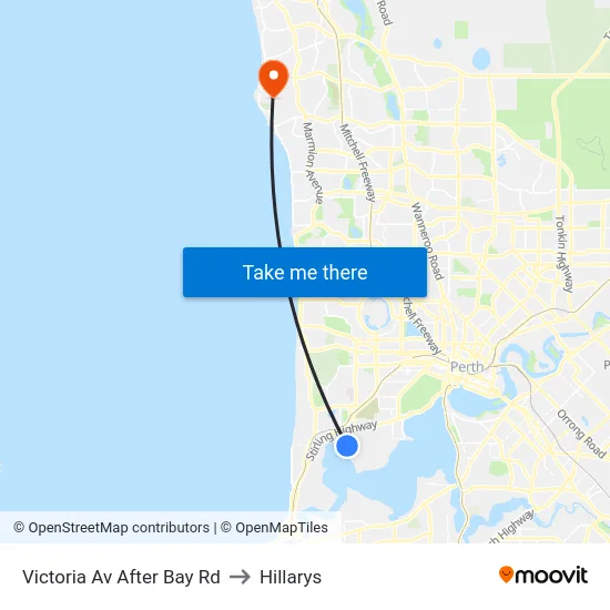 Victoria Av After Bay Rd to Hillarys map