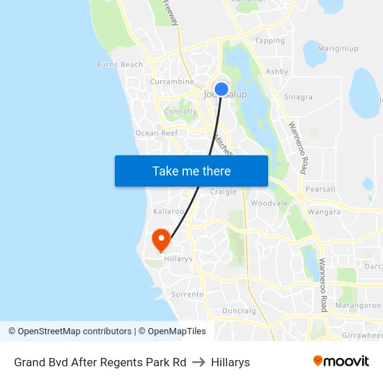 Grand Bvd After Regents Park Rd to Hillarys map