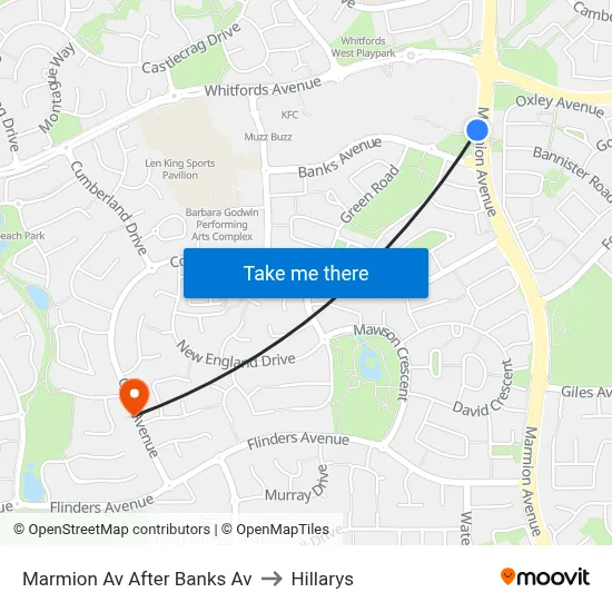Marmion Av After Banks Av to Hillarys map