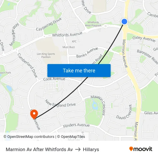 Marmion Av After Whitfords Av to Hillarys map