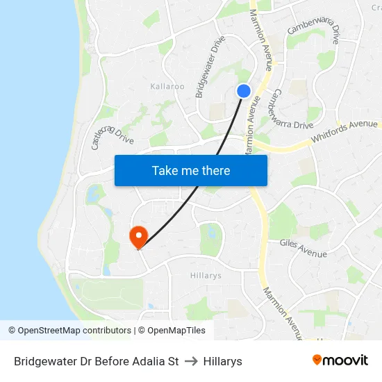 Bridgewater Dr Before Adalia St to Hillarys map