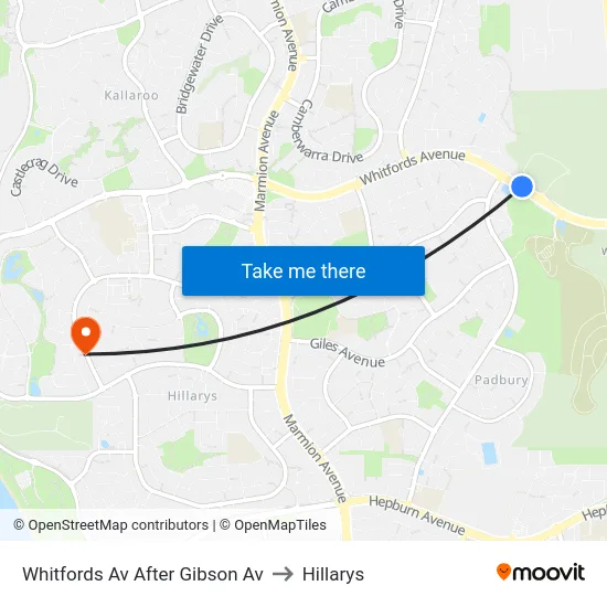 Whitfords Av After Gibson Av to Hillarys map