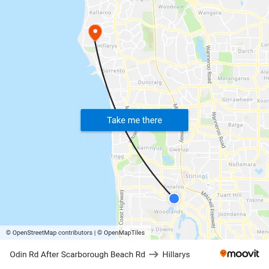Odin Rd After Scarborough Beach Rd to Hillarys map