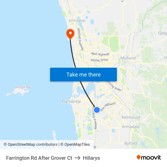 Farrington Rd After Grover Ct to Hillarys map