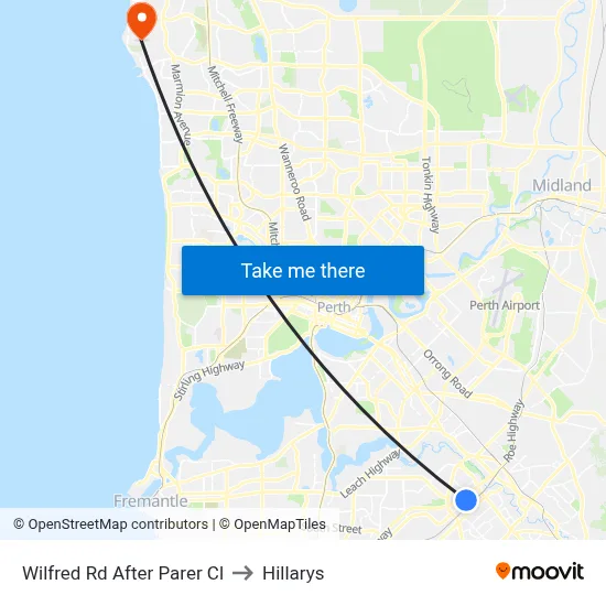 Wilfred Rd After Parer Cl to Hillarys map