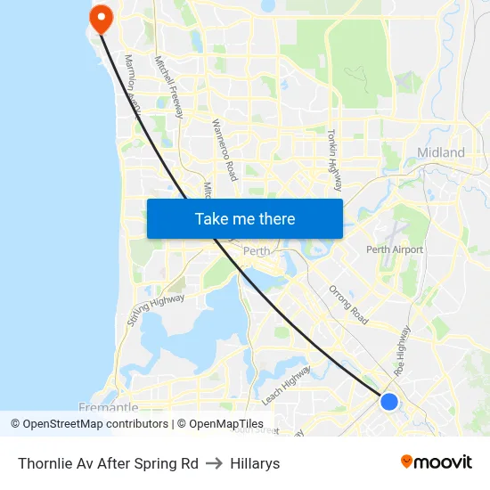 Thornlie Av After Spring Rd to Hillarys map