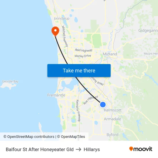 Balfour St After Honeyeater Gld to Hillarys map