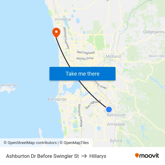 Ashburton Dr Before Swingler St to Hillarys map