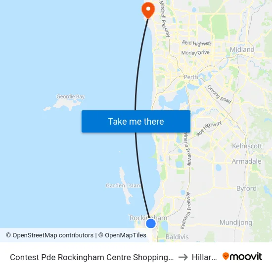 Contest Pde Rockingham Centre Shopping Ctr to Hillarys map