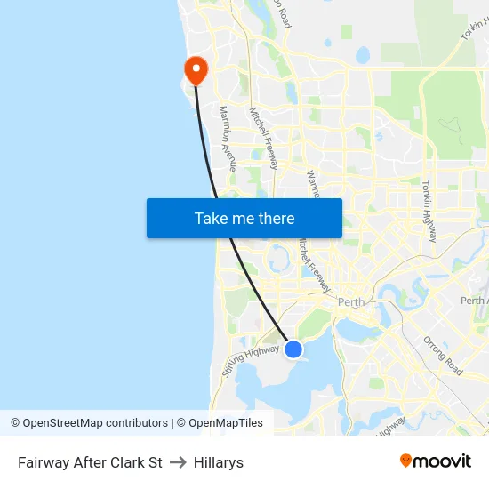 Fairway   After Clark St to Hillarys map