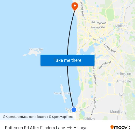Patterson Rd After Flinders Lane to Hillarys map