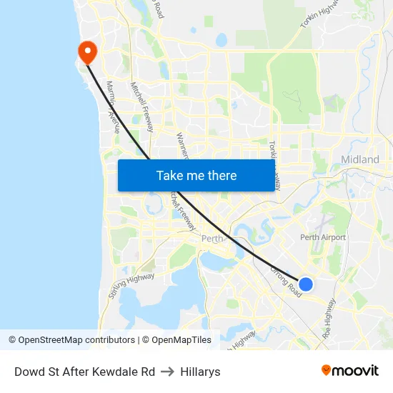 Dowd St After Kewdale Rd to Hillarys map