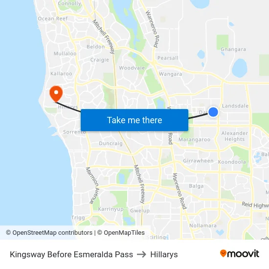 Kingsway   Before Esmeralda Pass to Hillarys map