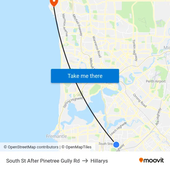 South St After Pinetree Gully Rd to Hillarys map