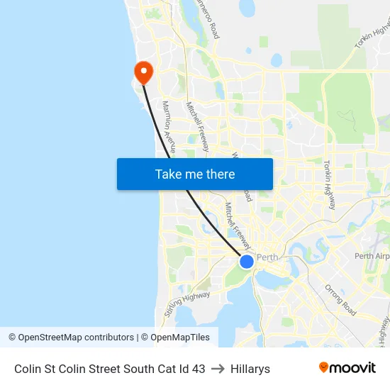 Colin St Colin Street South Cat Id 43 to Hillarys map