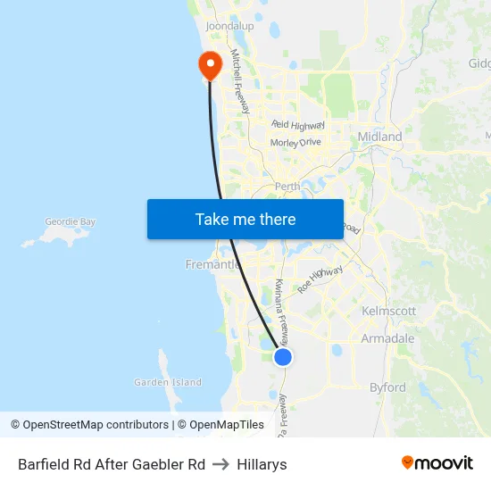 Barfield Rd After Gaebler Rd to Hillarys map