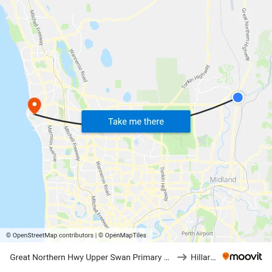 Great Northern Hwy Upper Swan Primary S1 to Hillarys map