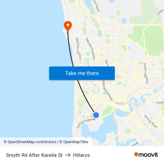 Smyth Rd After Karella St to Hillarys map