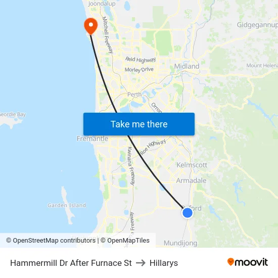 Hammermill Dr After Furnace St to Hillarys map