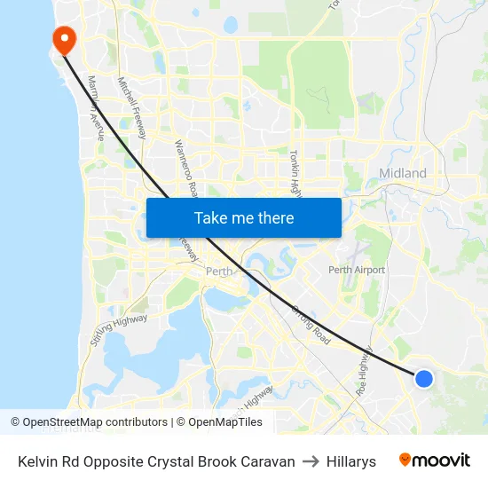 Kelvin Rd Opposite Crystal Brook Caravan to Hillarys map