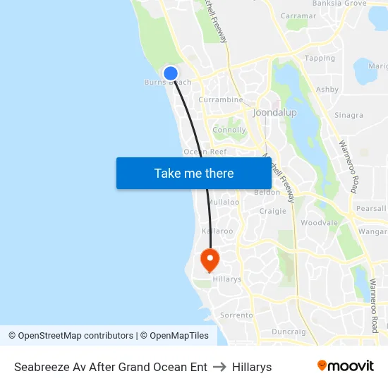 Seabreeze Av After Grand Ocean Ent to Hillarys map