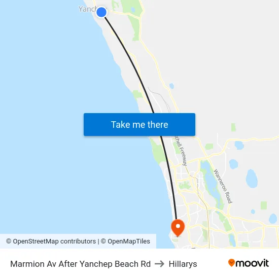 Marmion Av After Yanchep Beach Rd to Hillarys map