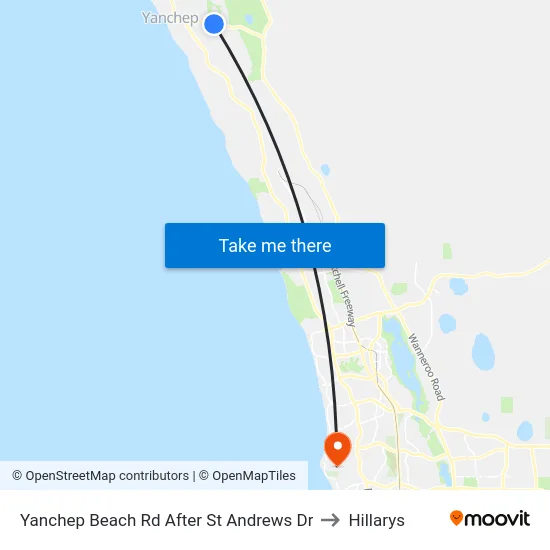 Yanchep Beach Rd After St Andrews Dr to Hillarys map