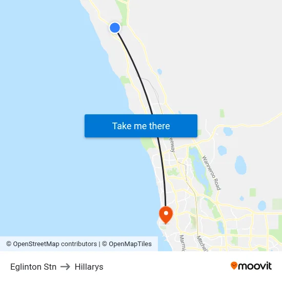 Eglinton Stn to Hillarys map