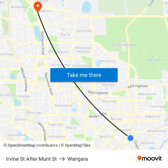 Irvine St After Munt St to Wangara map