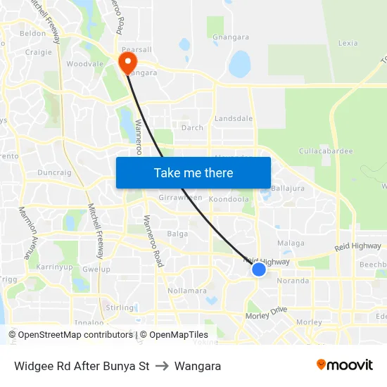 Widgee Rd After Bunya St to Wangara map