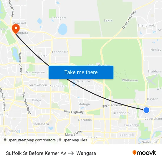 Suffolk St Before Kerner Av to Wangara map