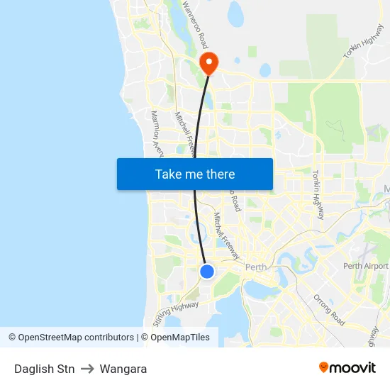 Daglish Stn to Wangara map