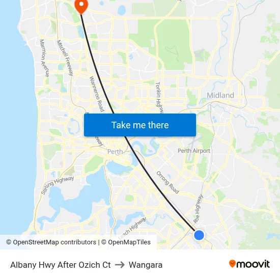 Albany Hwy After Ozich Ct to Wangara map