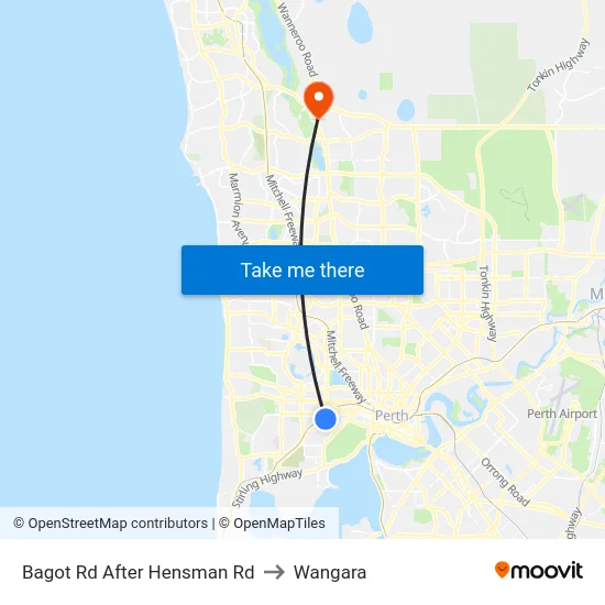 Bagot Rd After Hensman Rd to Wangara map