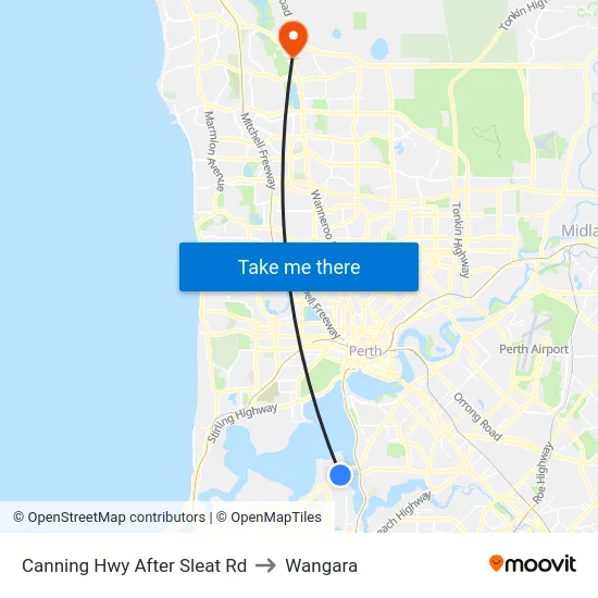 Canning Hwy After Sleat Rd to Wangara map