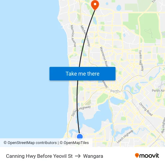 Canning Hwy Before Yeovil St to Wangara map