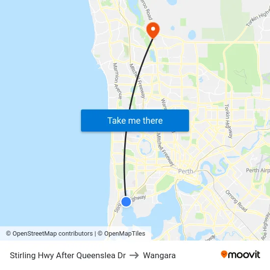 Stirling Hwy After Queenslea Dr to Wangara map