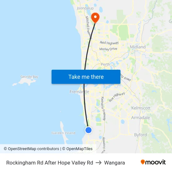 Rockingham Rd After Hope Valley Rd to Wangara map