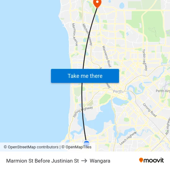 Marmion St Before Justinian St to Wangara map