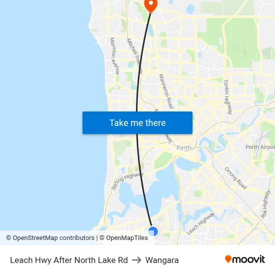 Leach Hwy After North Lake Rd to Wangara map