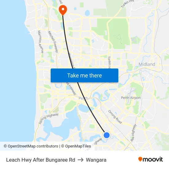 Leach Hwy After Bungaree Rd to Wangara map