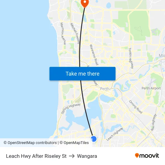 Leach Hwy After Riseley St to Wangara map