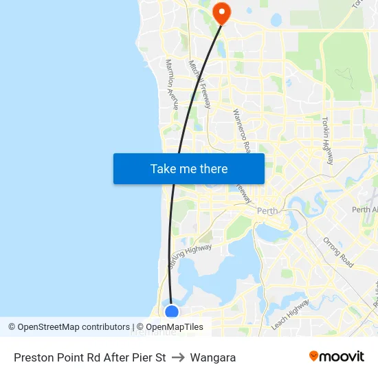 Preston Point Rd After Pier St to Wangara map