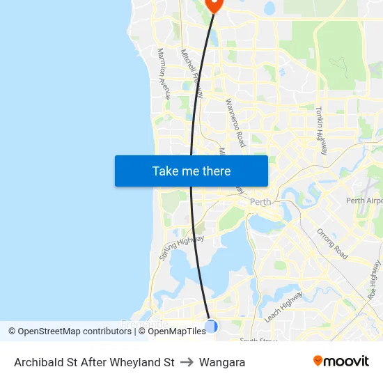 Archibald St After Wheyland St to Wangara map